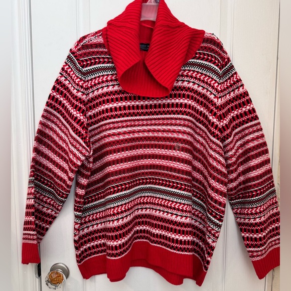 LANE BRYANT COWL NECK SWEATER. SIZE 18-20 LONG SLEEVE HOLIDAY COZY KNIT SWEATER. - Picture 3 of 14